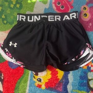 Under Armour Kids Black and Pink Athletic Shorts